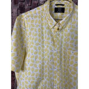 New Men’s 1901 XL Lemon Short Sleeve Button Down Spring Summer Shirt